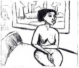 Ernst Ludwig Kirchner Negerin auf einem Bett Wandbild