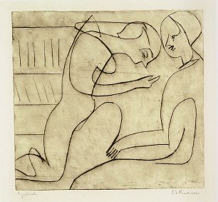 Ernst Ludwig Kirchner Paar in der Bibliothek Wandbild