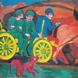 Ernst-Ludwig-Kirchner-Pferdegespann-mit-drei-Bauern