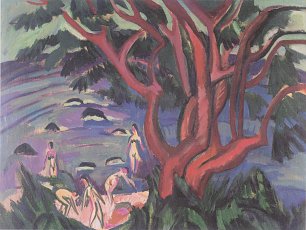 Ernst Ludwig Kirchner Roter Baum am Strand Wandbild