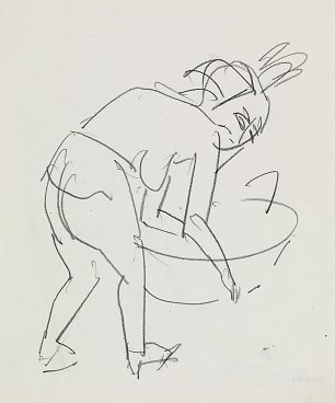 Ernst Ludwig Kirchner Sich waschende Frau Wandbild