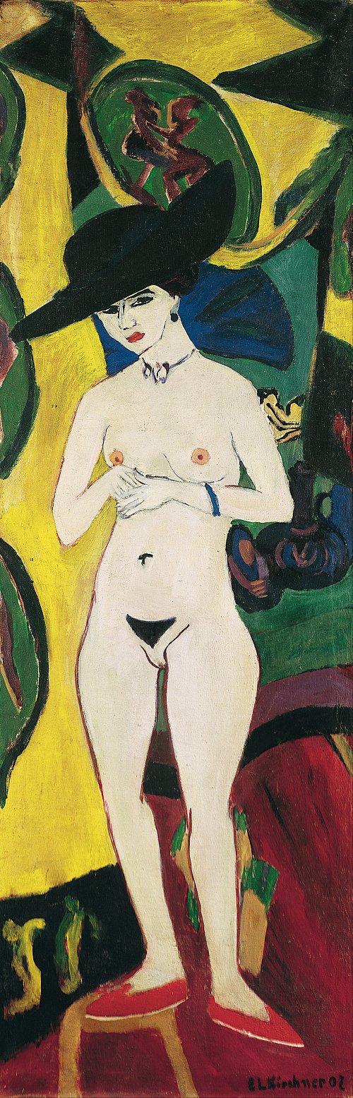 Ernst Ludwig Kirchner Stehender Akt mit Hut Wandbild
