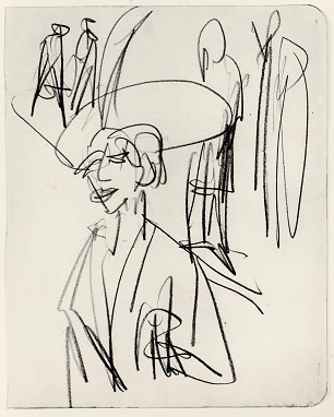 Ernst Ludwig Kirchner Studie zur Roten Kokotte Wandbild