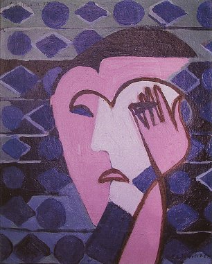 Ernst Ludwig Kirchner Trauriger Frauenkopf Wandbild