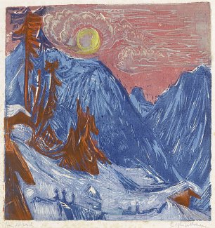 Ernst Ludwig Kirchner Wintermondnacht Wandbild