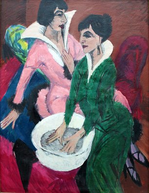 Ernst Ludwig Kirchner Zwei Frauen mit Waschbecken Wandbild