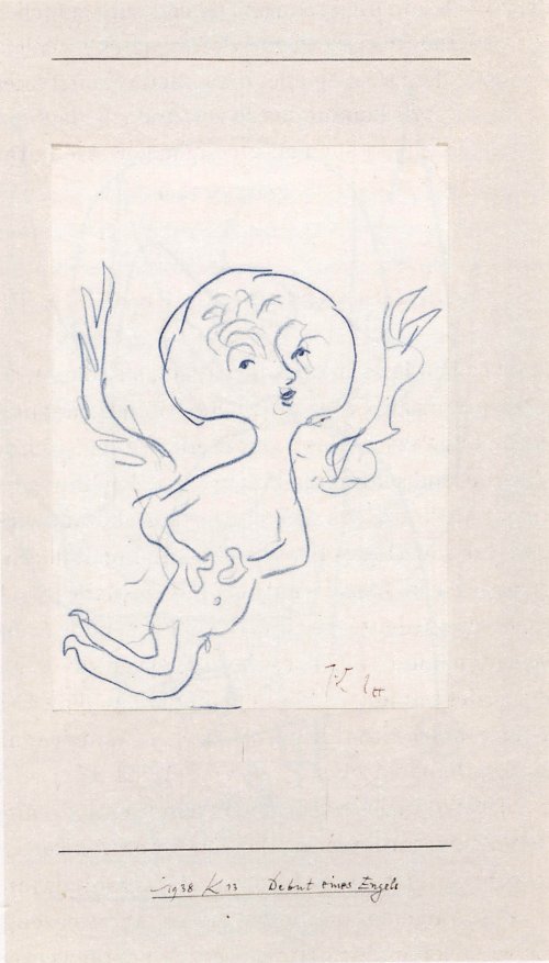 Paul Klee Debut eines Engels Schwerer Anfang eines Engels Wandbild