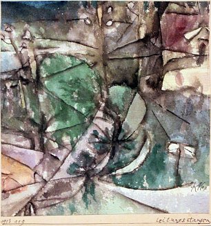 Paul Klee Leitungsstangen Wandbild