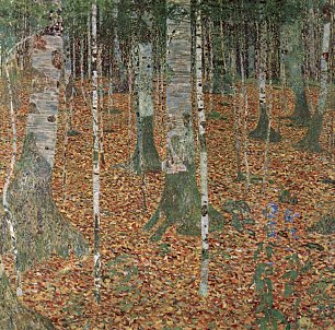 Gustav Klimt Birkenwald Wandbild
