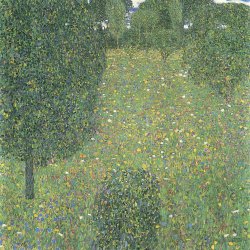 Gustav-Klimt-Gartenlandschaft-Bluehende-Wiese