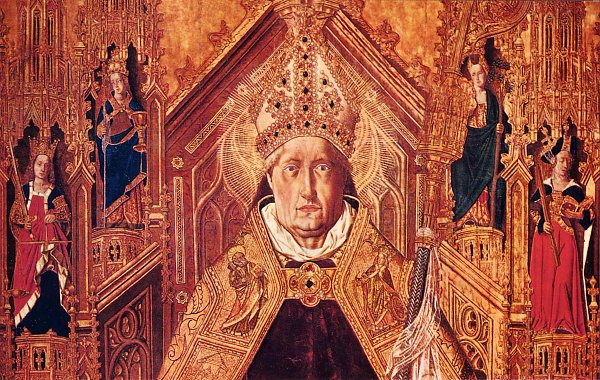 Gustav Klimt Hl Dominikus mit Kardinaltugenden Wandbild