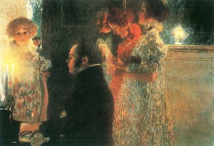 Gustav Klimt Schubert am Klavier Wandbild