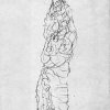 Gustav-Klimt-Dame-im-Kimono-Zeichnung