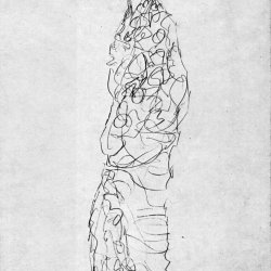 Gustav-Klimt-Dame-im-Kimono-Zeichnung