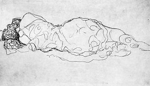 Gustav Klimt Liegende Rueckenfigur Wandbild