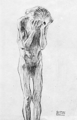 Gustav Klimt Stehender Maennlicher Akt Wandbild