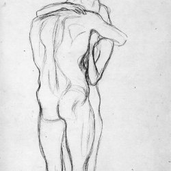 Gustav-Klimt-Umarmung-Zeichnung