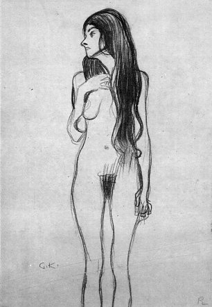 Gustav Klimt stehender Frauenakt Wandbild