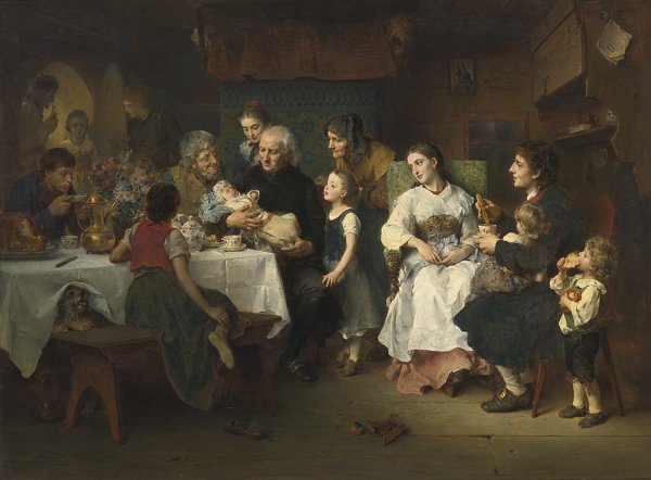 Ludwig Knaus Die Taufe Wandbild