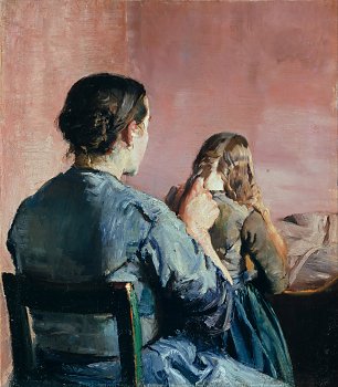 Christian Krohg Braiding her Hair Wandbild