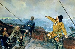 Christian Krohg Leif Erikson discovers America Wandbild