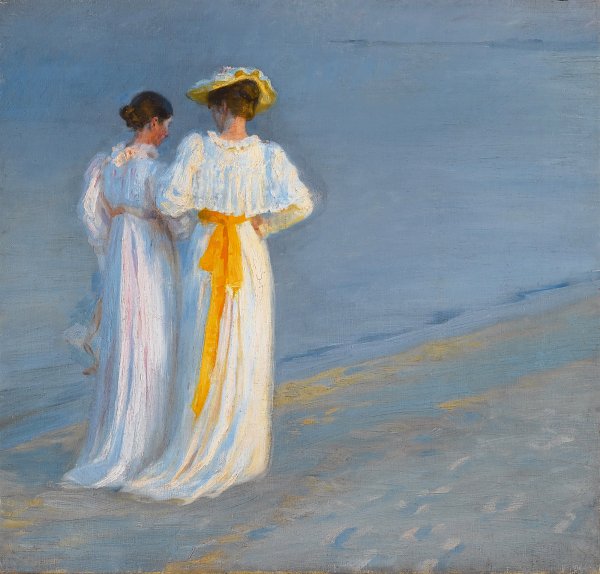 Peder Severin Kroyer Anna Ancher og Marie Kroyer pa stranden ved Skagen Wandbild