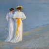 Peder-Severin-Kroyer-Anna-Ancher-og-Marie-Kroyer-pa-stranden-ved-Skagen