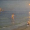 Peder-Severin-Kroyer-Boys-bathing-in-Skagen-summer-evening