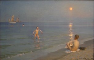 Peder Severin Kroyer Boys bathing in Skagen summer evening Wandbild