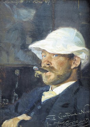 Peder Severin Kroyer Portrait af maleren Thorvald Niss Wandbild