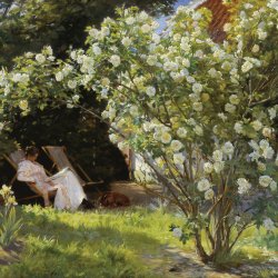 Peder-Severin-Kroyer-Roses-Marie-Kroyer-seated-in-the-deckchair-in-the-garden-by-Mrs-Bendsen-s-house