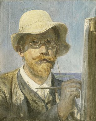 Peder Severin Kroyer Self portrait at the easel Wandbild
