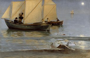 Peder Severin Kroyer Skagboere gar ud pa nattefiskeri Wandbild