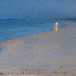 Peder-Severin-Kroyer-Summer-evening-at-the-South-Beach-Skagen-Anna-Acher-and-Marie-Kroyer