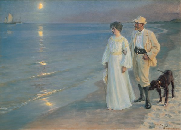 Peder Severin Kroyer Summer evening on the beach at Skagen Wandbild