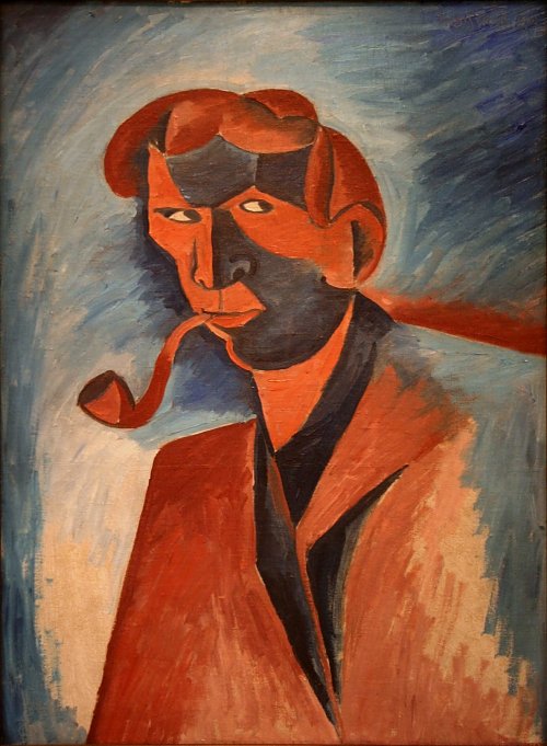 Bohumil Kubista Smoker Self Portrait Wandbild