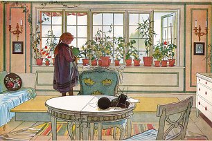 Carl Larsson Flowers on the windowsill Wandbild