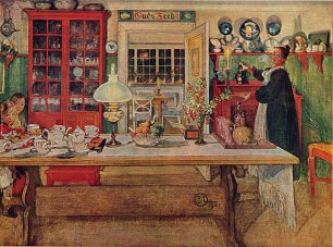 Carl Larsson Getting Ready for a Game Wandbild