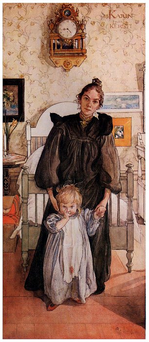 Carl Larsson Karin and Kersti Wandbild