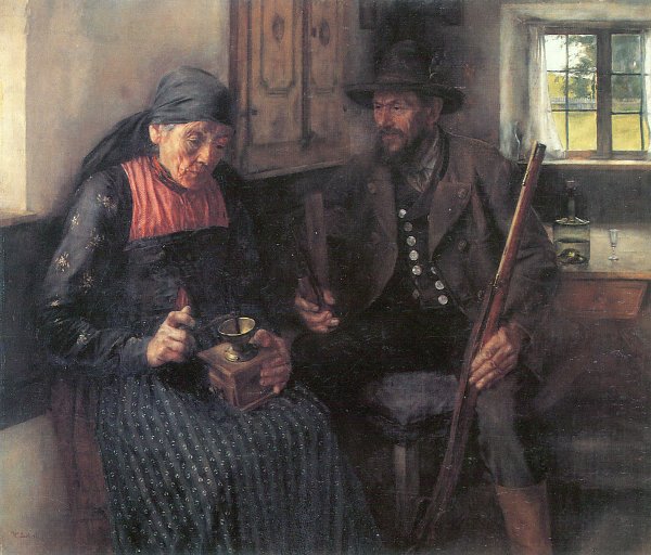 Wilhelm Leibl Bauernjaegers Einkehr Wandbild