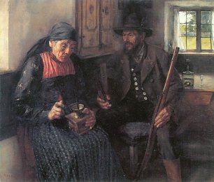 Wilhelm Leibl Bauernjaegers Einkehr Wandbild