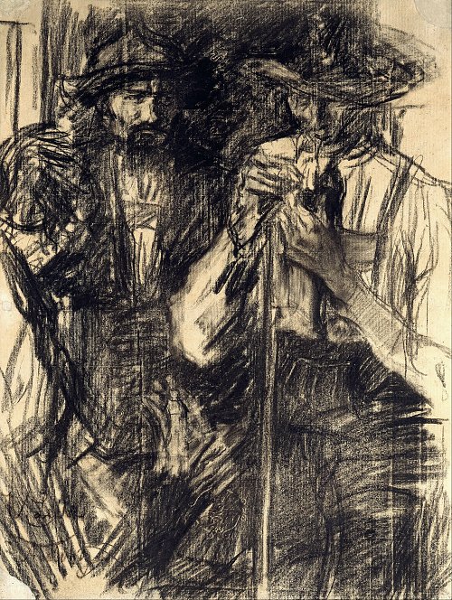 Wilhelm Leibl Die Jaeger Wandbild