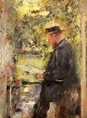 Wilhelm Leibl Portraet des Tierarztes Dr. Reindl in der Laube Wandbild
