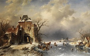 Charles Leickert Hollaendische Winterlandschaft Wandbild