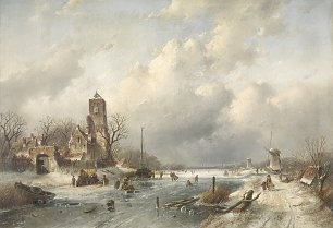 Charles Leickert Wintergezicht Wandbild