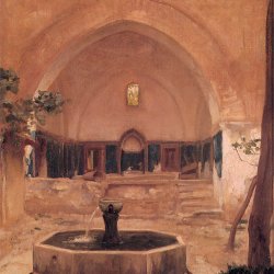 Frederic-Leighton-Courtyard-of-a-mosque-at-broussa-1867