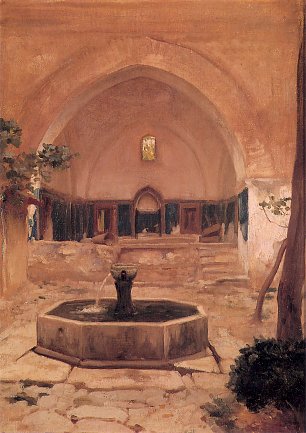 Frederic Leighton Courtyard of a mosque at broussa 1867 Wandbild