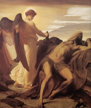 Frederic Leighton Elija in der Wildnis Wandbild