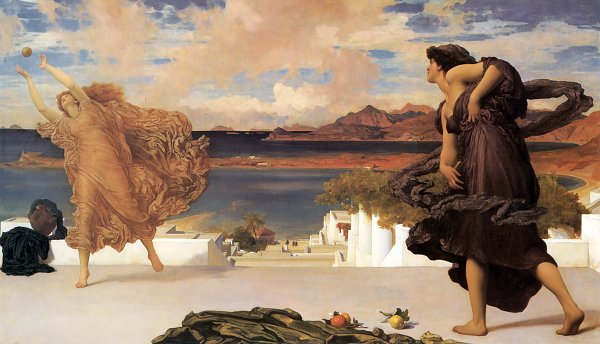 Frederic Leighton Griechische Maedchen spielen mit einem Ball Wandbild