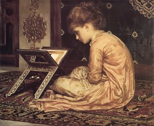 Frederic Leighton Lernen am Schreitisch Wandbild